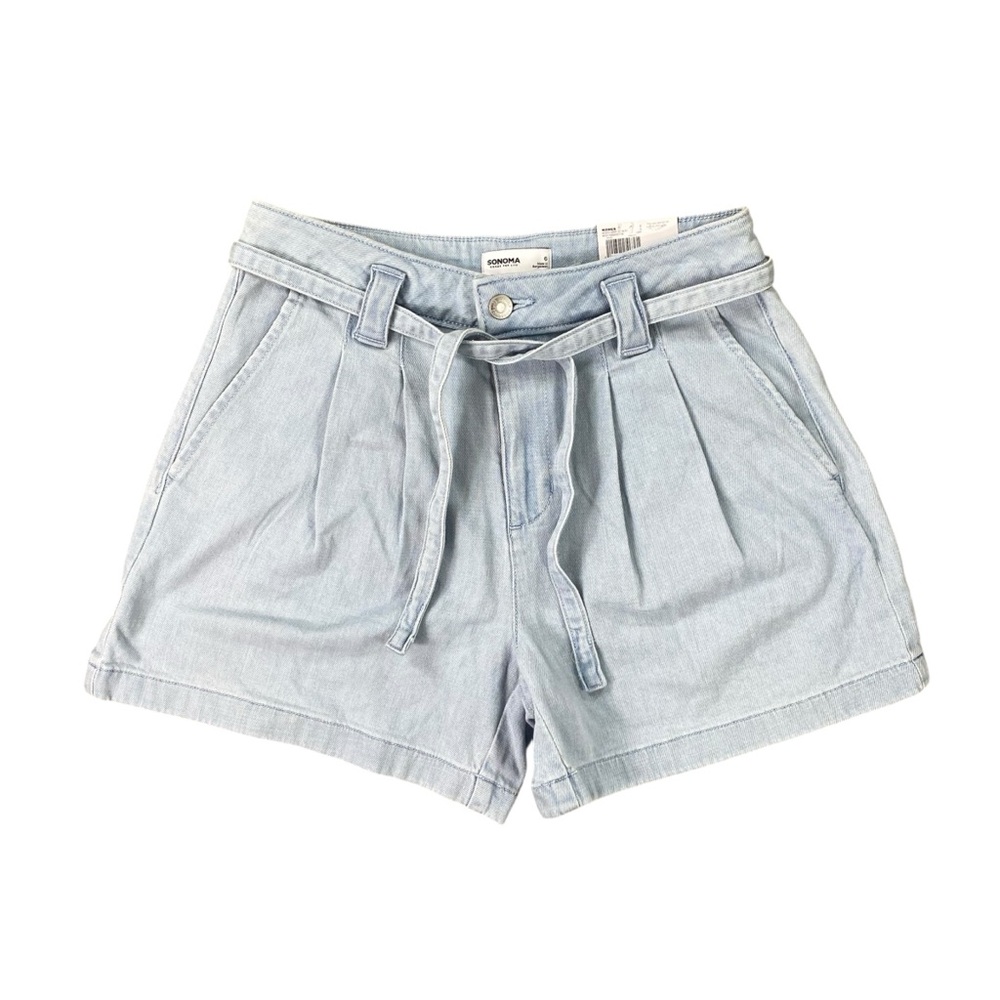 NWT Sonoma jean pleated belted shorts size 6
